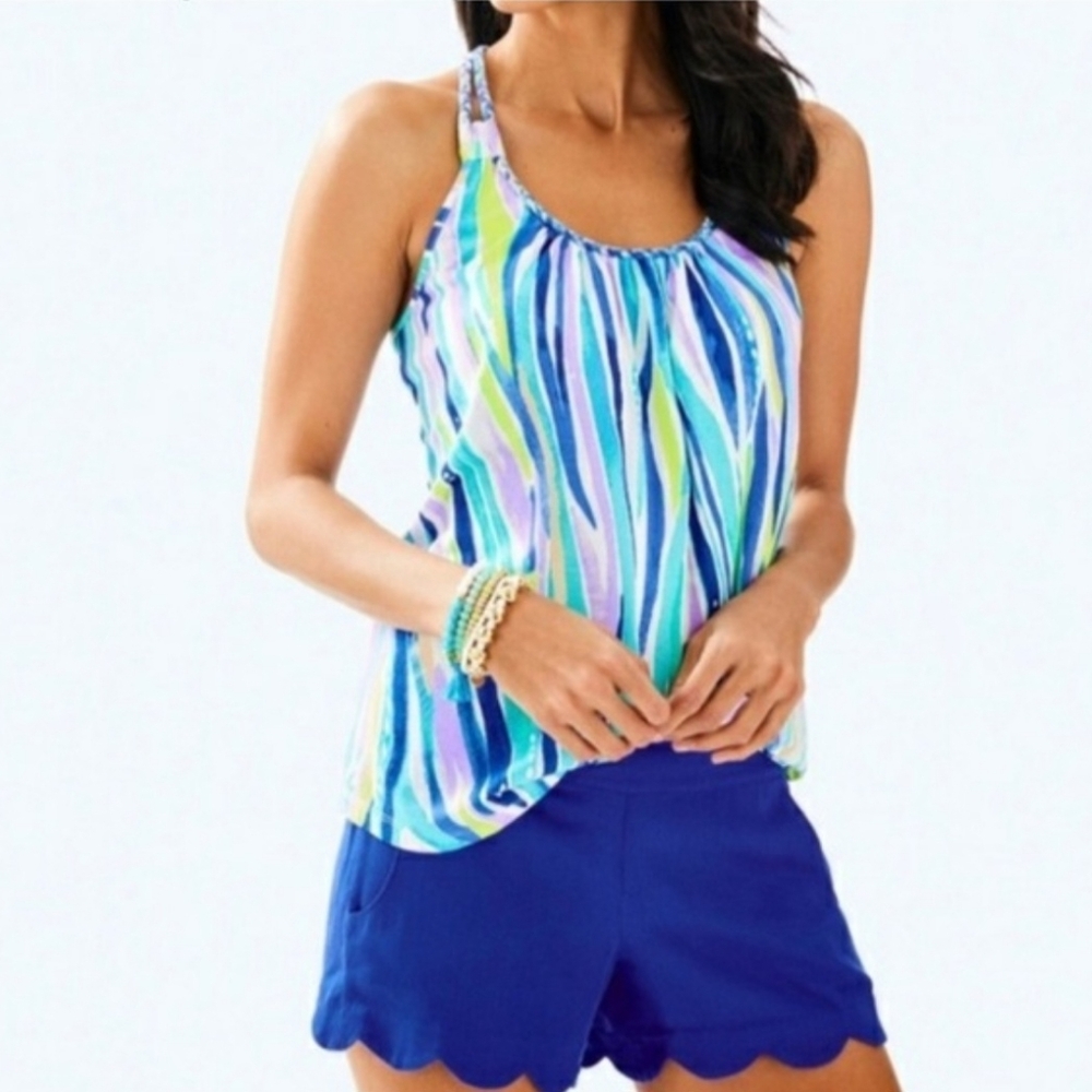 Lilly Pulitzer Aleida Tank Top in the signature "Shore Perfection" Print